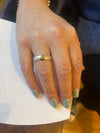 Sterling Silver Textured Stackable Ring with Gold and Center Diamond