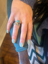 Statement Sterling Silver Ring with Turquoise Stone Handmade in Israel