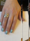 Sterling Silver & Gold Marquise CZ Ring – Handcrafted Statement Band from Israel
