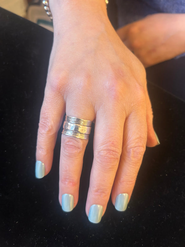 Sterling Silver Textured Band Handmade in Israel