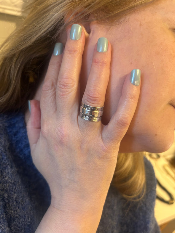 Sterling Silver Textured Band Handmade in Israel