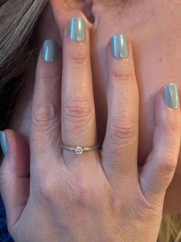 Sterling Silver Engagement Minimalist Style Ring Handmade in Israel