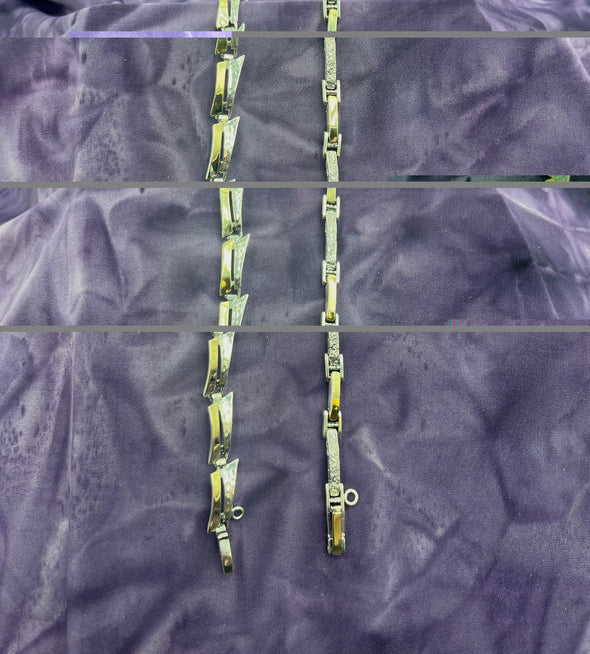 Textured Sterling Silver and Gold Bracelet Handmade in Israel