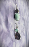 Asymmetrical Sterling Silver Earrings with Aquamarine – Handcrafted Textured Design from Israel