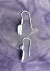 Asymmetrical Sterling Silver Earrings with Aquamarine – Handcrafted Textured Design from Israel