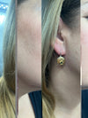 Gold Plated Sterling Silver Textured Round Earrings Handmade in Israel