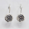 Dainty Cubic Zirconia Earrings in Textured Sterling Silver – Israeli Artisan Jewelry