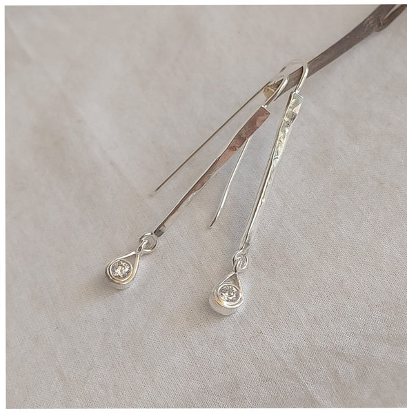 Sterling Silver Hammered Teardrop Earrings – Handcrafted in Israel