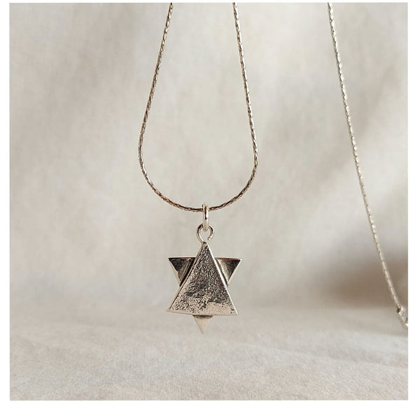 Star of David in Textured Sterling Silver Handmade in Israel
