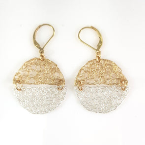 Pure Silver and Goldfilled Mesh Earrings