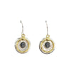 Two-Tone Textured Sterling Silver Earrings with Labradorite – Handmade in Israel