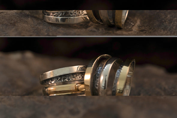 Statement Ring in Sterling Silver and Gold Handmade in Israel