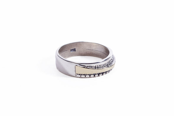 Sterling Silver and Gold Stackable Ring Handmade in Israel