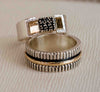 Sterling Silver & Gold Ring with Black Spinel – Handcrafted in Israel | Modern Artisan Design