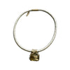 Gold Faux Leather Necklace With Crystal Pendant