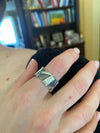 Two Tone Sterling Silver Band- Unisex for Ladies or Men