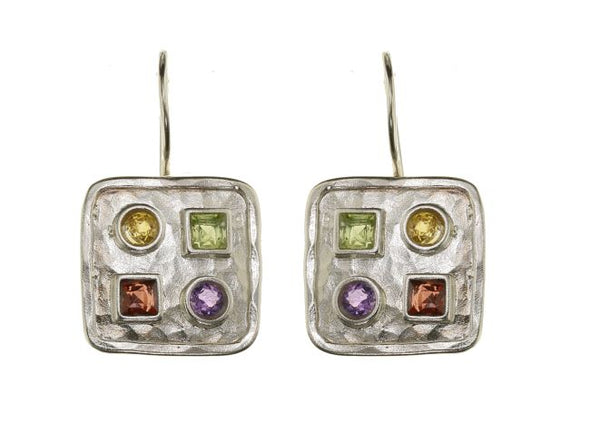 The Shape of Things Sterling Silver Square Earrings - omani online