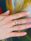 Citrine Stone and Textured Sterling Silver Ring