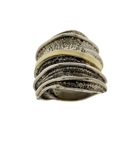 Statement Sterling Silver and Gold Ring