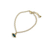 Gold Evil Eye Bracelet with Turquoise Swarovski Crystal