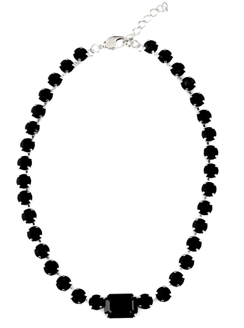 Swarovski Crystal Black Necklace- Matte Crystals