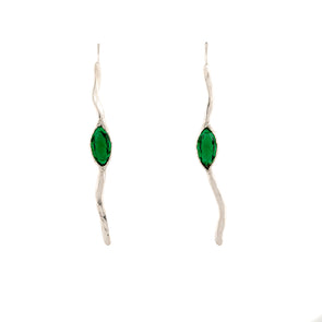 Emerald Green Sterling Silver Earrings