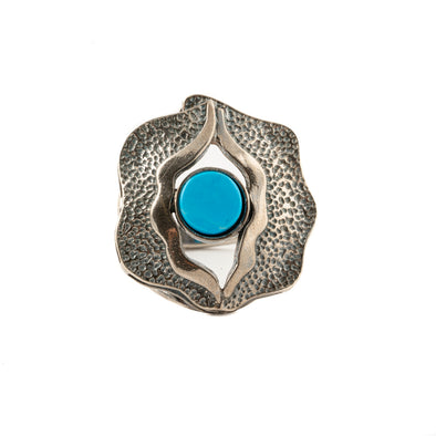 Statement Sterling Silver Ring with Turquoise Stone