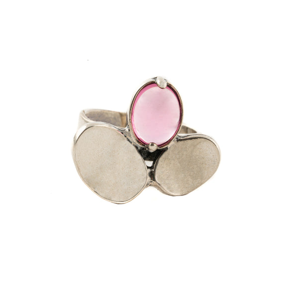 Pink Stone Sterling Silver Ring