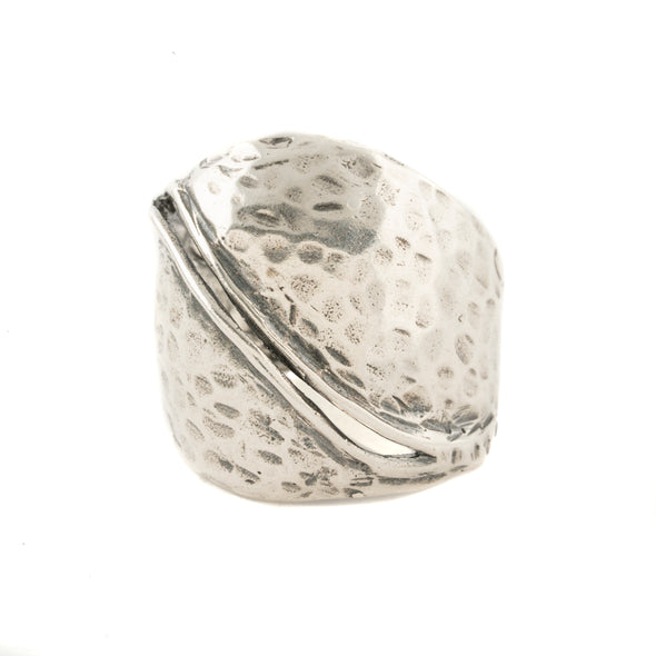 Hammered Sterling Silver Statement Ring