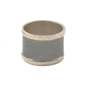 Sterling Silver Oxidized Band- Unisex Ring