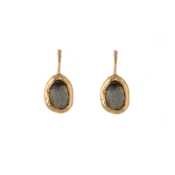 Labradorite Earring in Gold Plated Sterling Silver