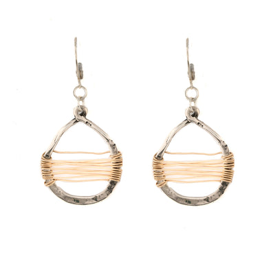 Sterling Silver and Goldfilled Hammered Earrings