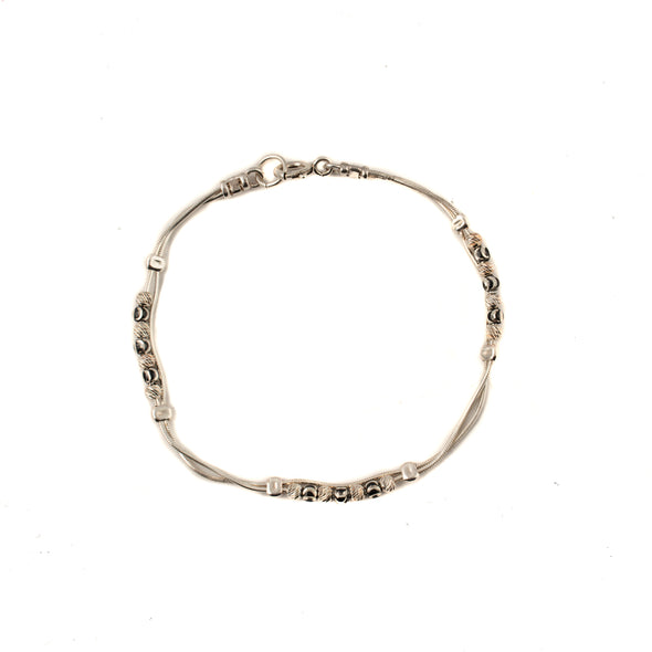 Minimalist Sterling Silver Bead Bracelet