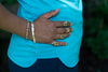 Gold Plated Sterling Silver Ring with Blue Stone - omani online