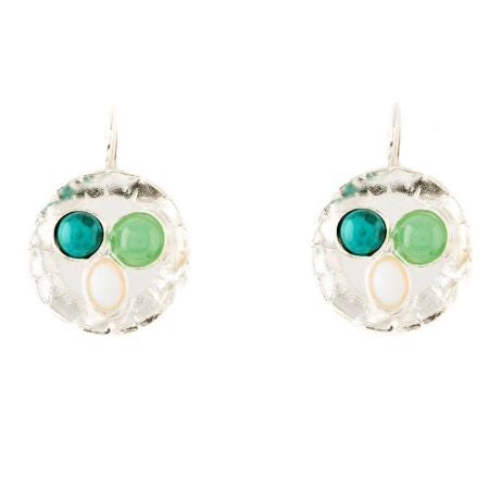 Green Eyed Earrings Sterling Silver Earrings - omani online