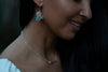 Pure Silver Mesh Earrings with Multi Color Stones - omani online