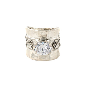 Statement Sterling Silver Ring with Cubic Zirconia