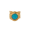 Gold Plated Sterling Silver Ring with Blue Opal