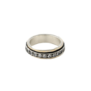 Meditation Eternity Band in Sterling Silver and Gold with Cubic Zirconia