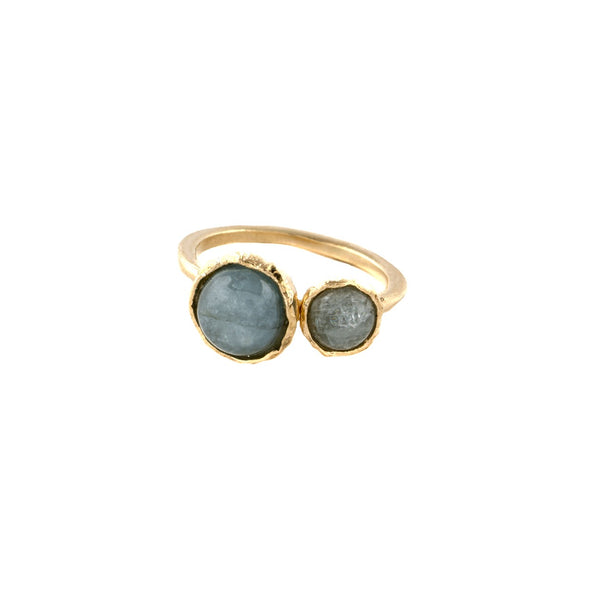 Aquamarine Ring in Gold Plated Sterling Silver