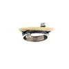 Funky Sterling Silver and Gold Ring with Cubic Zirconia