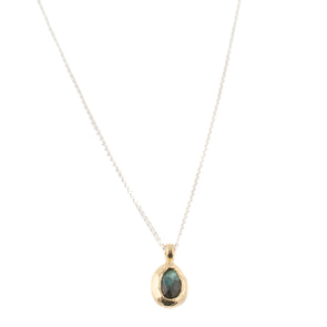 Gold Plated Sterling Silver Dainty Labradorite Pendant