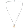 Dainty Gold Plated Sterling Silver Pendant on Oxidized Sterling Silver Chain
