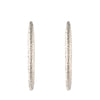 Textured Sterling Silver Long Hoop Style Earrings