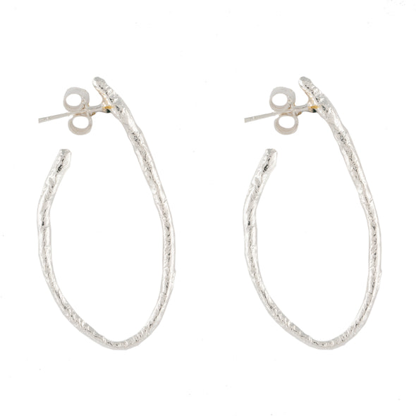 Hammered Sterling Silver Hoops