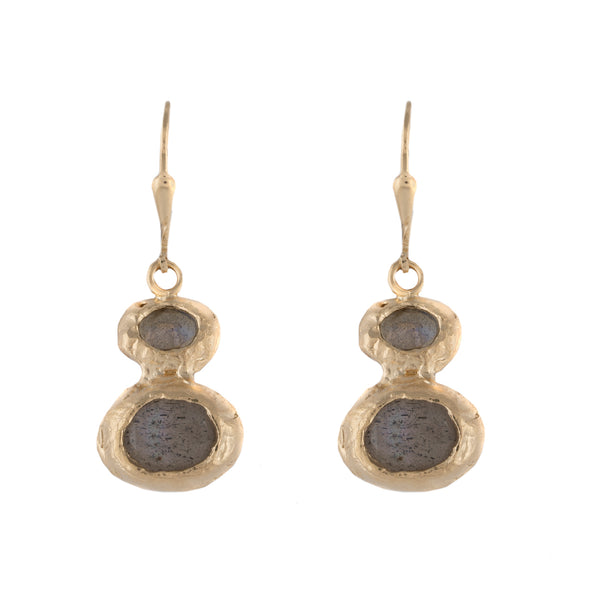 Labradorite Gold Plated Sterling Silver Earrings