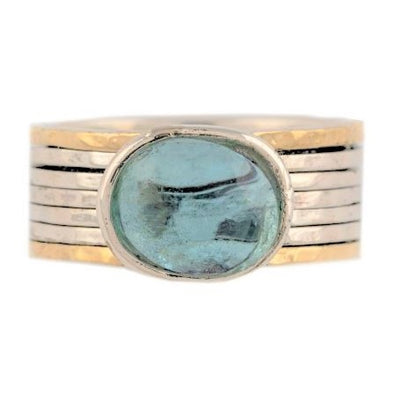 Sea Blue Topaz Sterling Silver  Ring - omani online