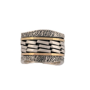 Pardes Sterling Silver and Gold Spinning Ring - omani online