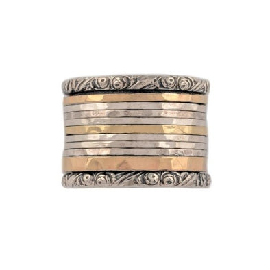 Matan Sterling Silver and Gold Spinning Ring - omani online