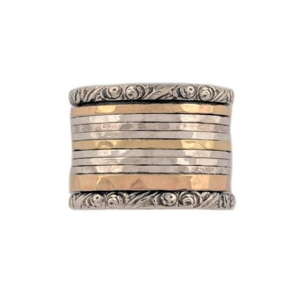 Matan Sterling Silver and Gold Spinning Ring - omani online
